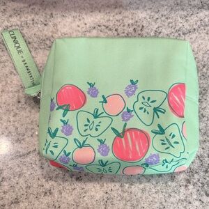 Clinique Green Bag with Pink and Purple Fruit Design